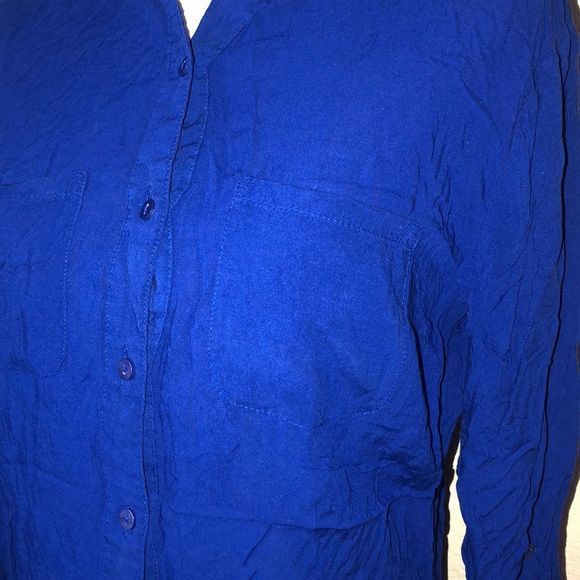 🎀 3/$20 ANA‎ women’s Small blue Button down blouse - Picture 2 of 6